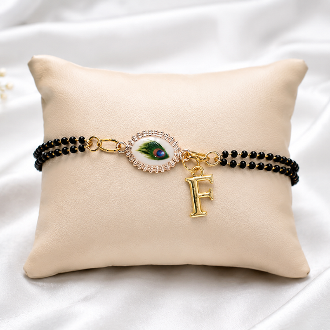 Bhabhi Special Black Beaded Personalized Rakhi