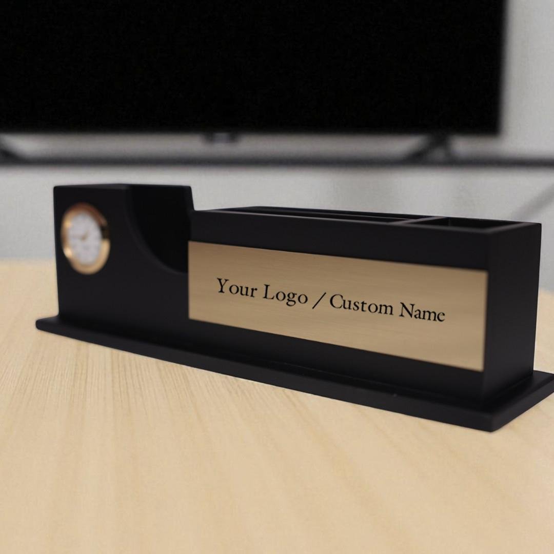 Customized Pen Stand with Clock with big size