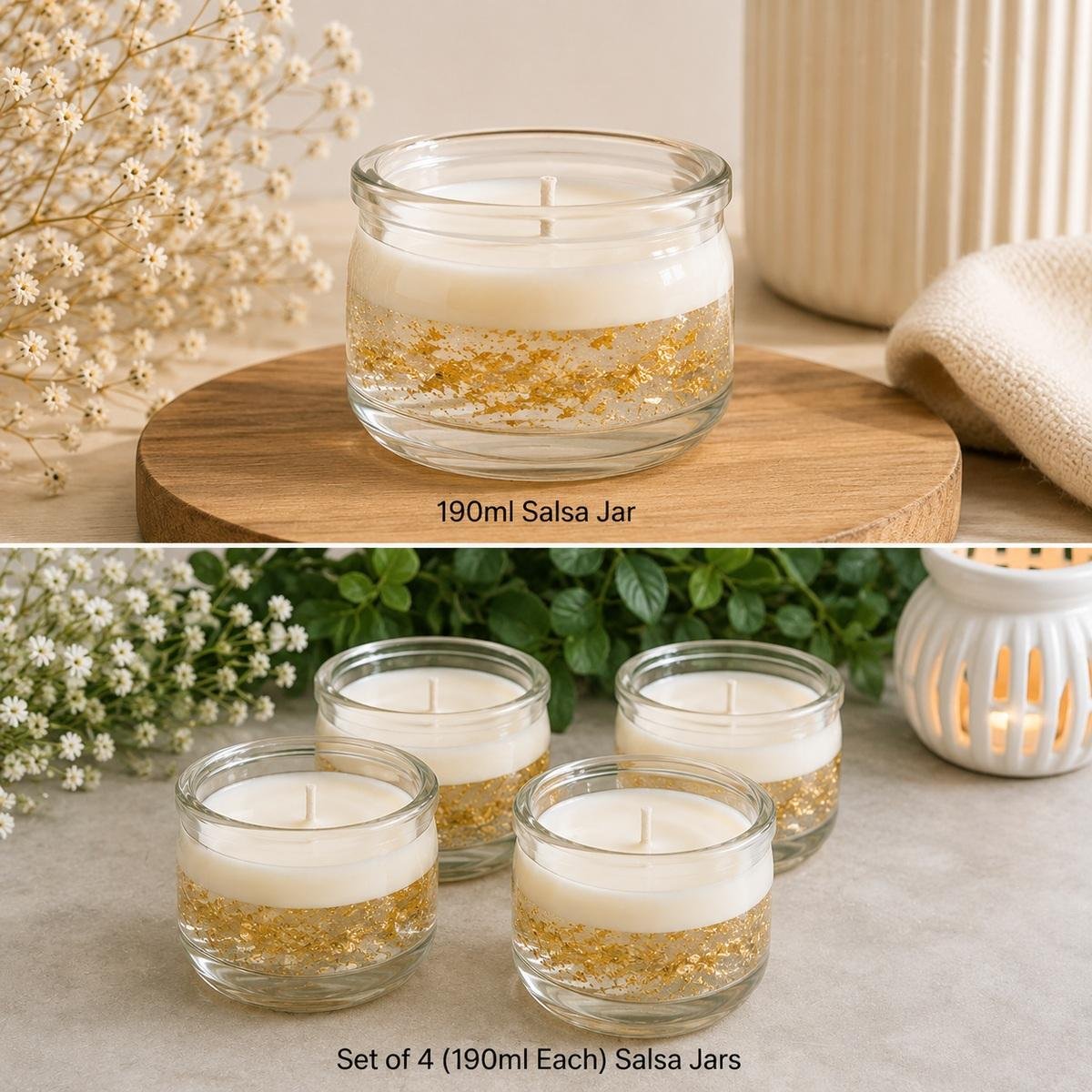 Golden Glow Gel & Soy Wax Jar Candle