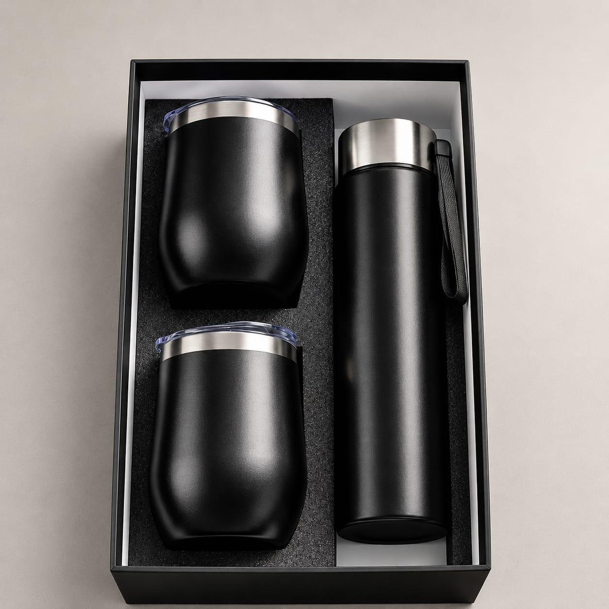 Personalized Black Bottle & 2 Tumbler Gift Set