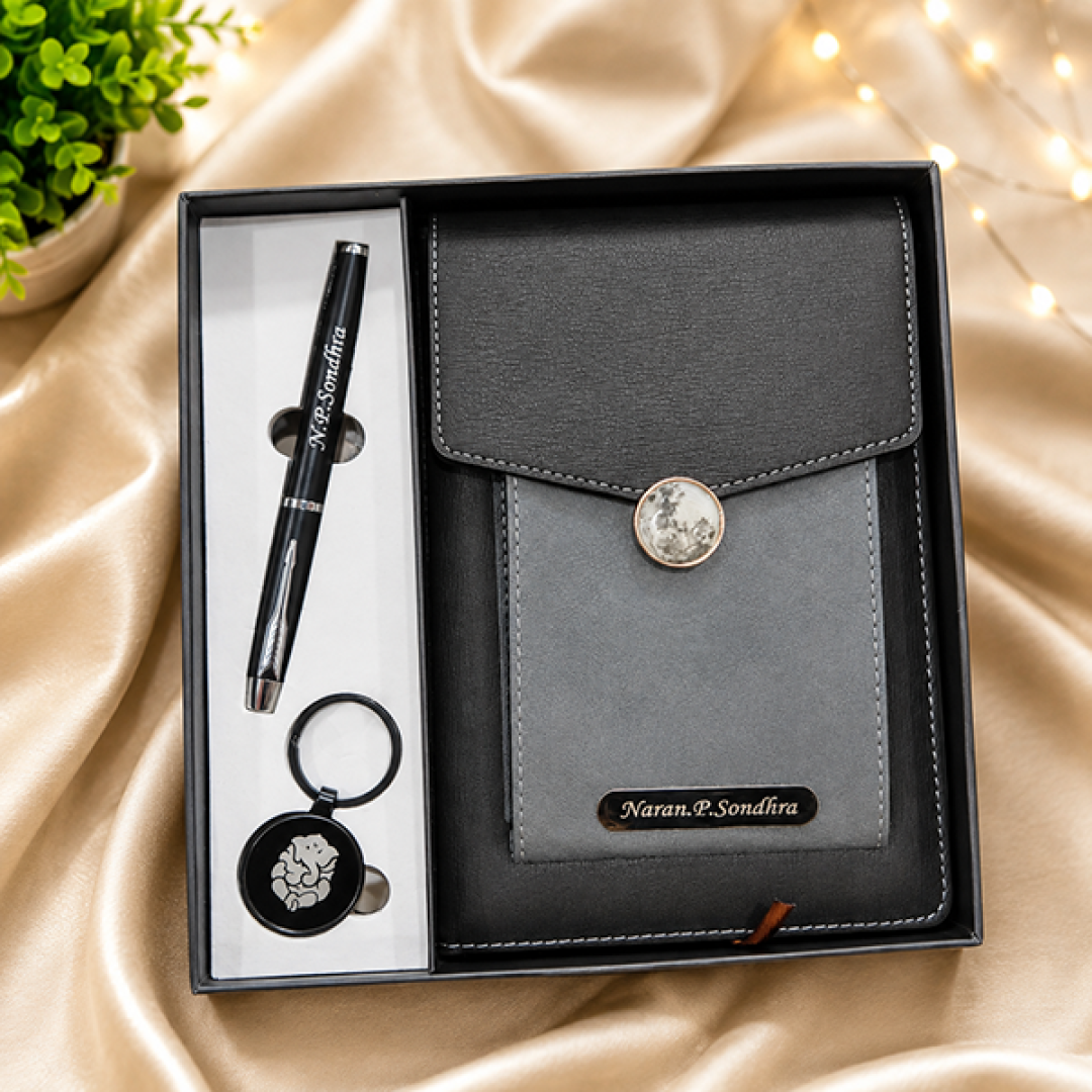 Personalized  Diary, Pen & Keychain Gift Set