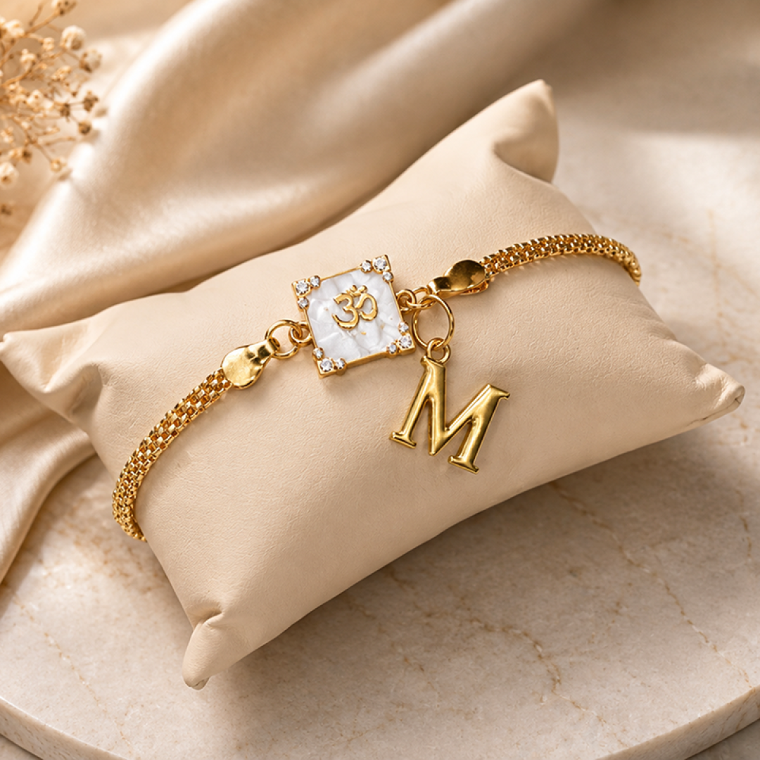 Personalized Golden Chain Om Rakhi