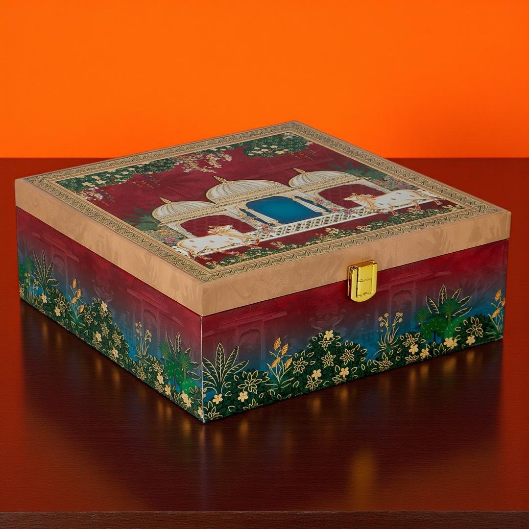 Royal Delight – Premium 4 Jar MDF Dry Fruit Box