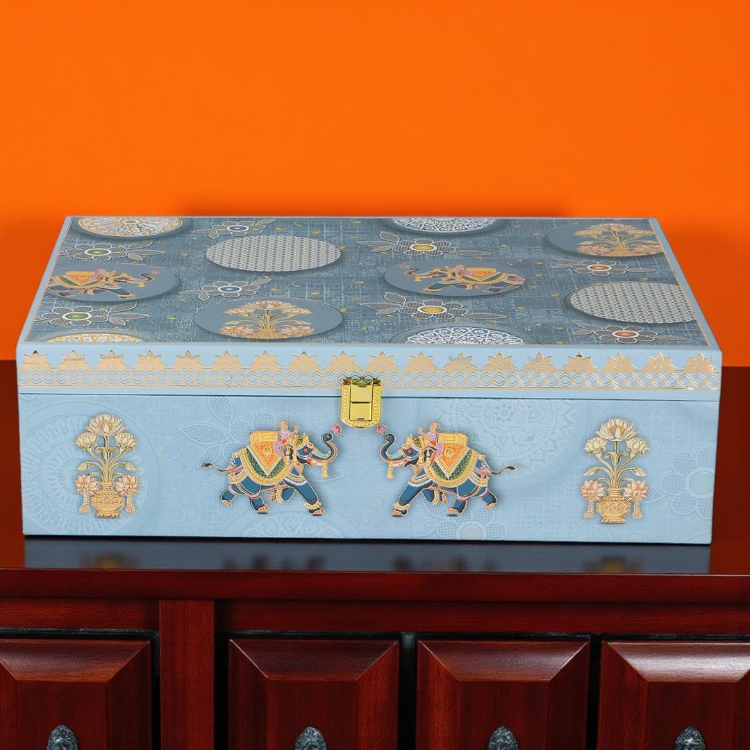 Royal Treat Box – 6 Jar MDF Dry Fruit Box with Name & Logo