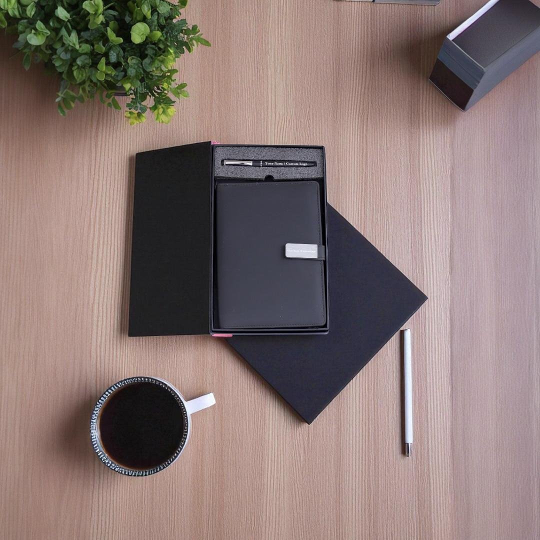 “Signature Combo – Customized Pen & Diary Set with Name & Logo”